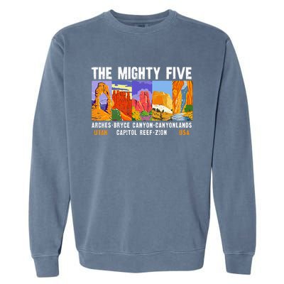 Mighty Five Utah National Parks Distressed Vintage Garment-Dyed Sweatshirt