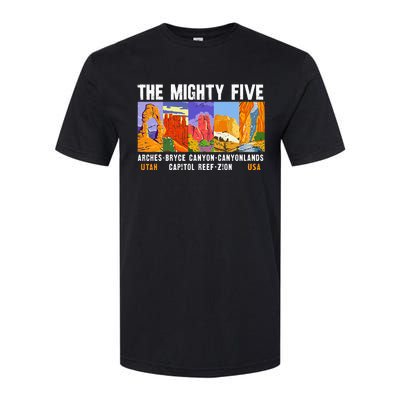 Mighty Five Utah National Parks Distressed Vintage Softstyle CVC T-Shirt