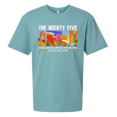 Mighty Five Utah National Parks Distressed Vintage Sueded Cloud Jersey T-Shirt