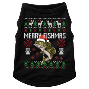 Merry Fishmas Ugly Christmas Sweater Funny Angler Fishing Hoodie Doggie Tank