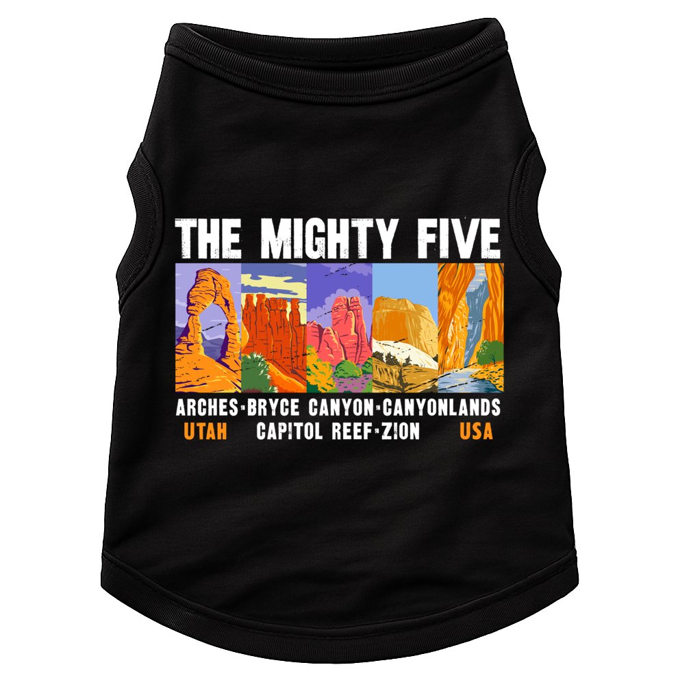 Mighty Five Utah National Parks Distressed Vintage Great Gift Doggie Tank