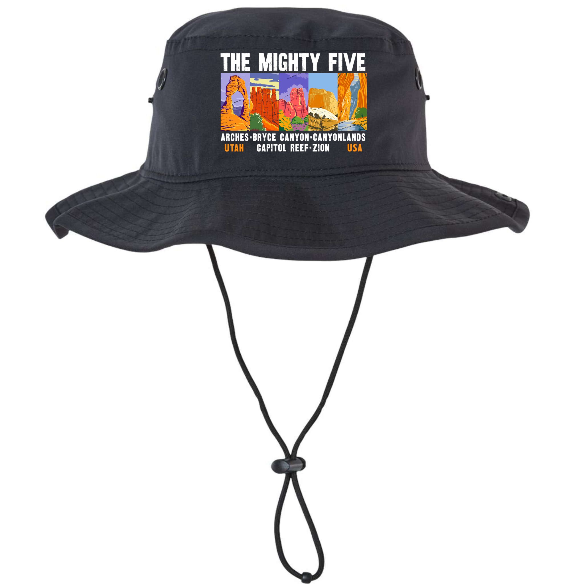 Mighty Five Utah National Parks Distressed Vintage Great Gift Bucket Hat