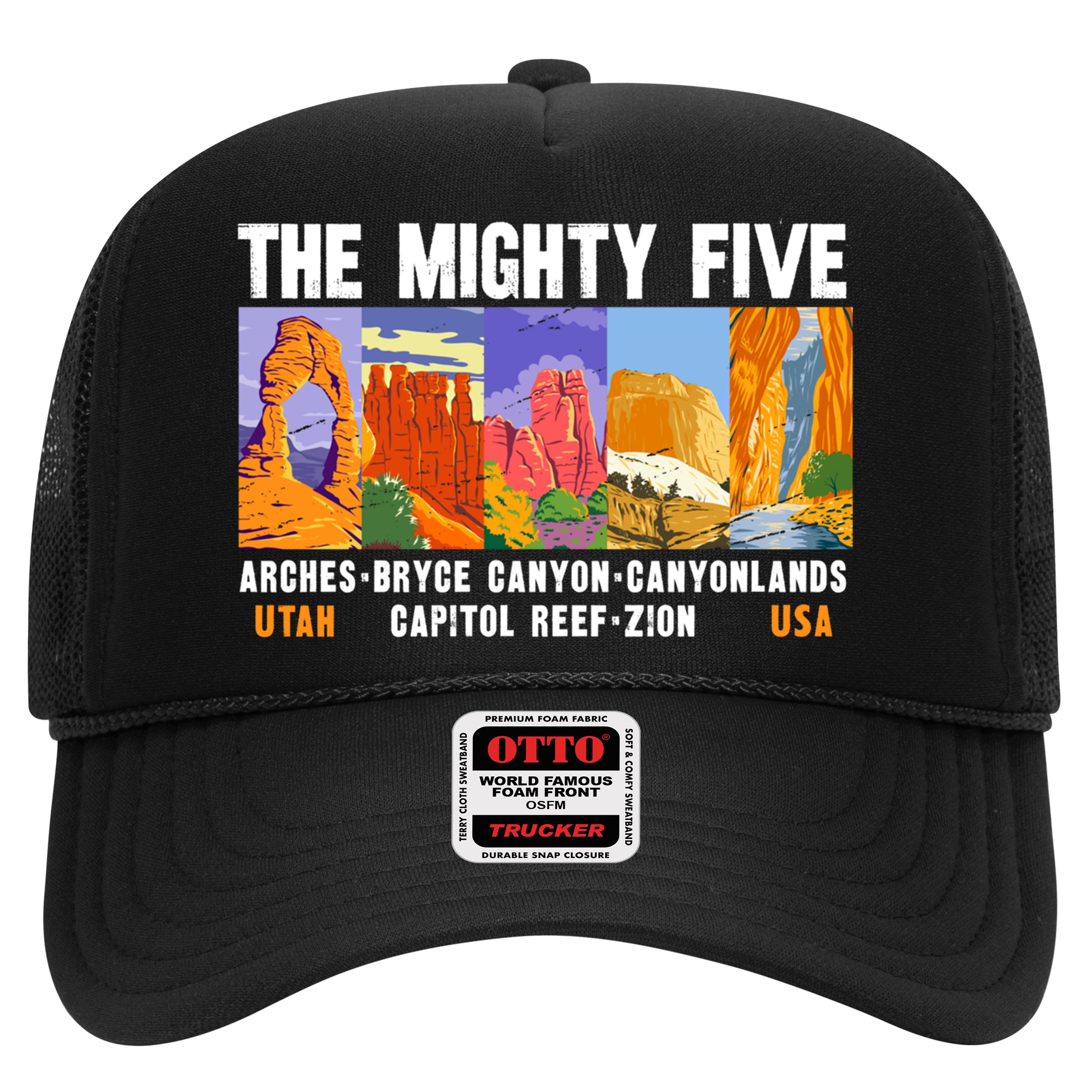 Mighty Five Utah National Parks Distressed Vintage Great Gift Hat