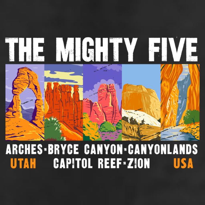 Mighty Five Utah National Parks Distressed Vintage Great Gift Hat