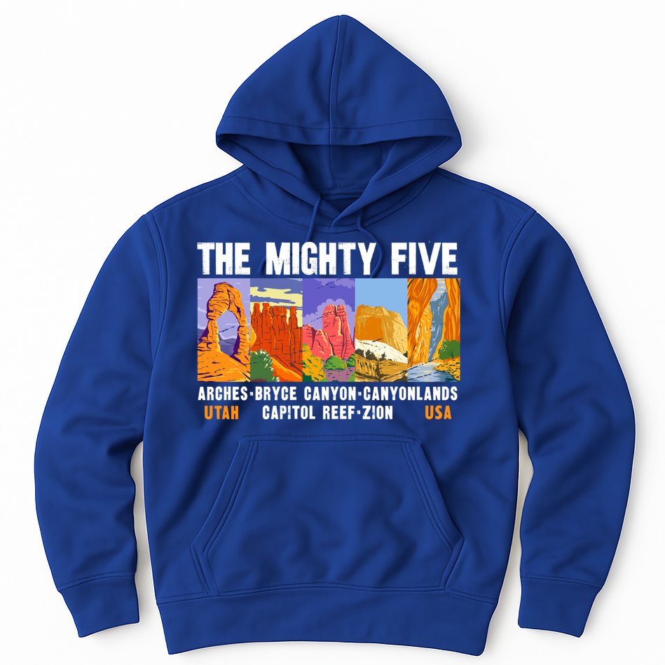 Mighty Five Utah National Parks Distressed Vintage Great Gift Hoodie