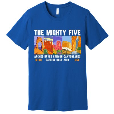Mighty Five Utah National Parks Distressed Vintage Great Gift Premium T-Shirt