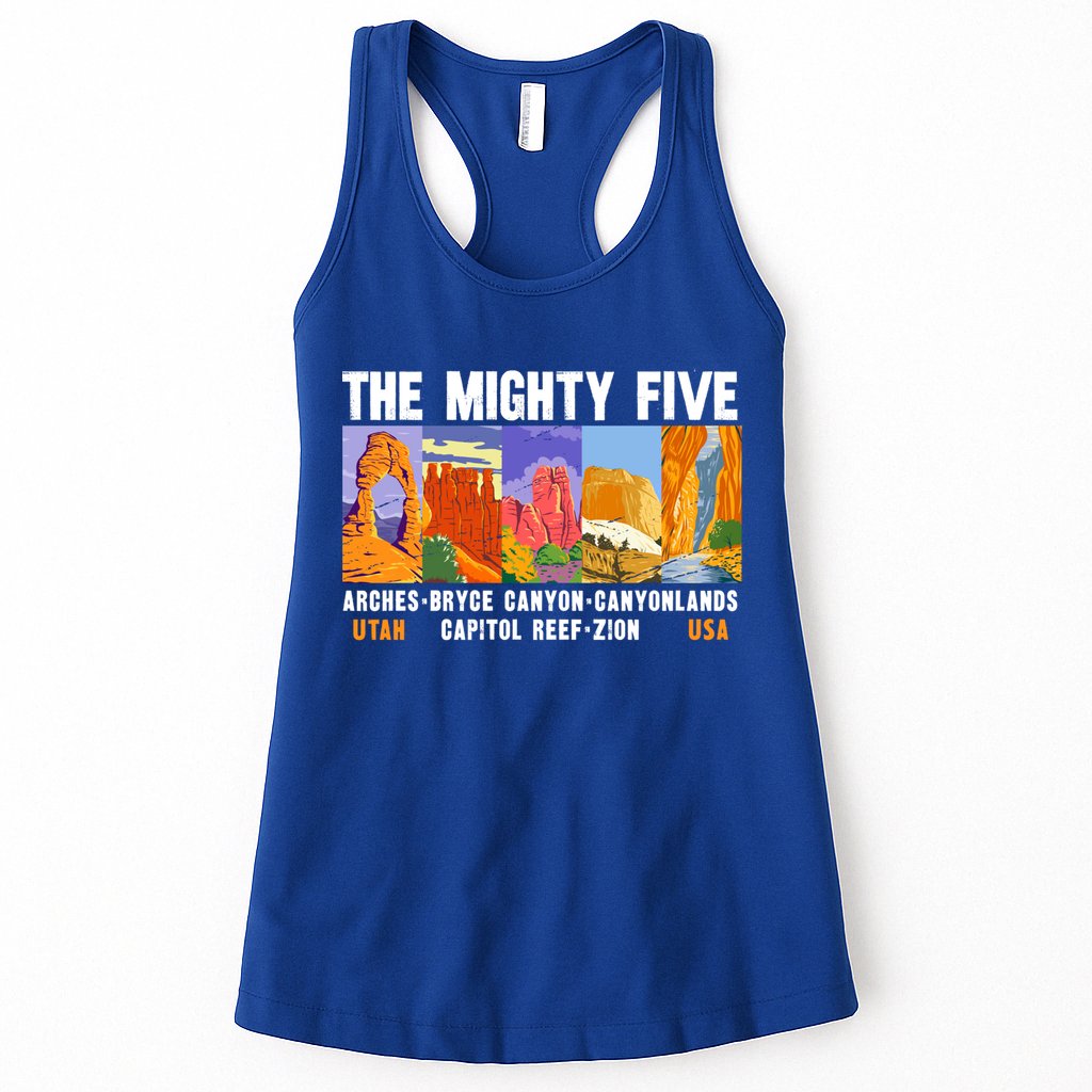 Mighty Five Utah National Parks Distressed Vintage Great Gift Womens Tank Top