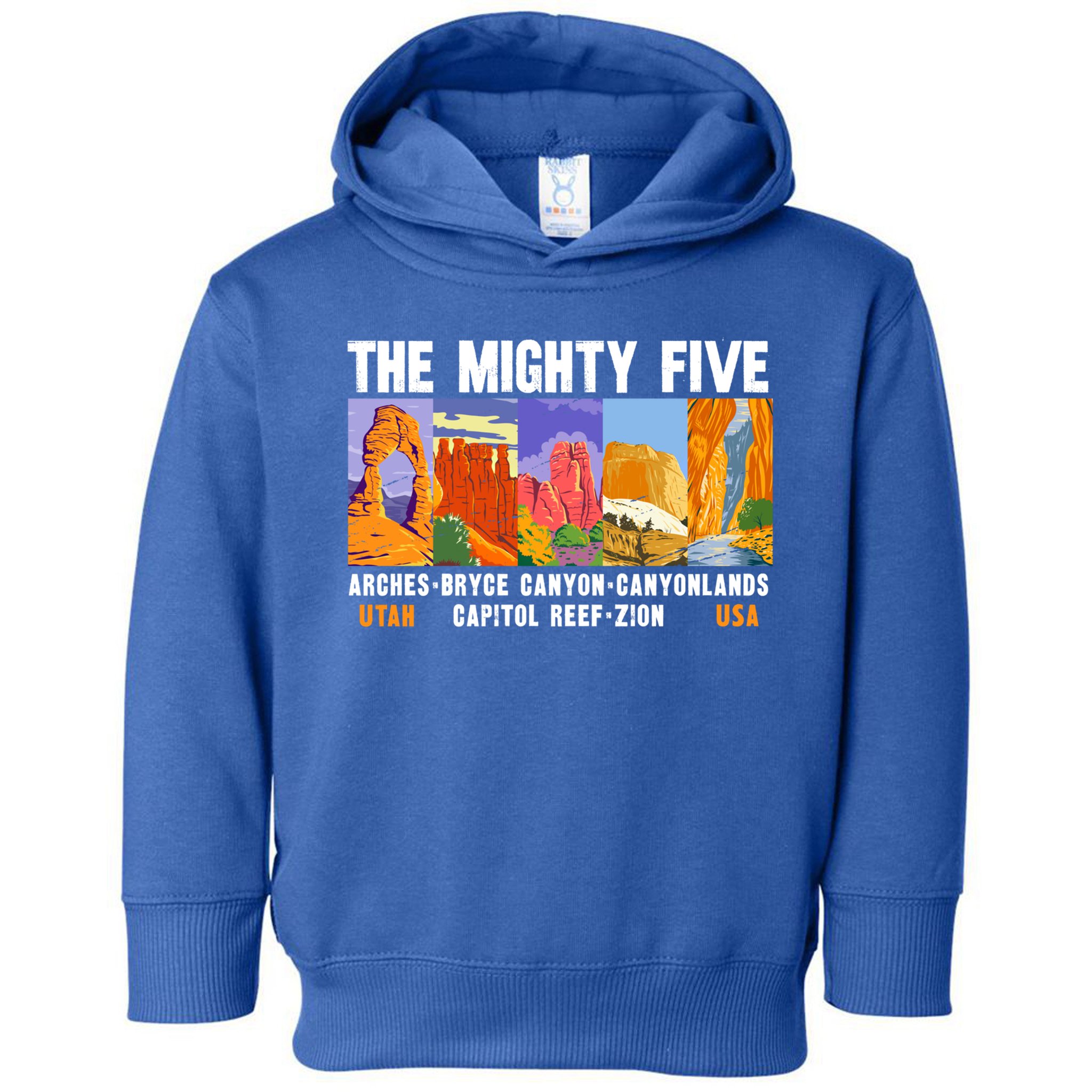 Mighty Five Utah National Parks Distressed Vintage Great Gift Toddler Hoodie