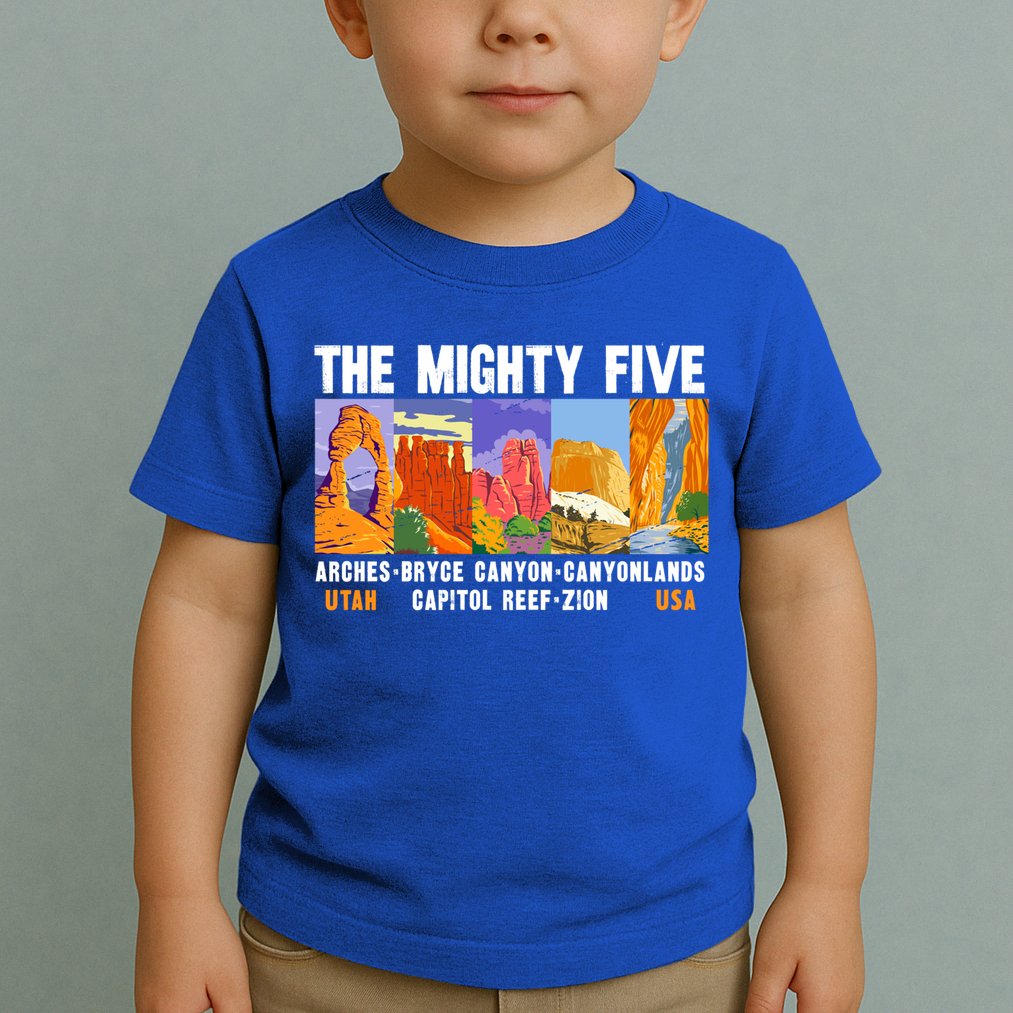 Mighty Five Utah National Parks Distressed Vintage Great Gift Toddler T-Shirt