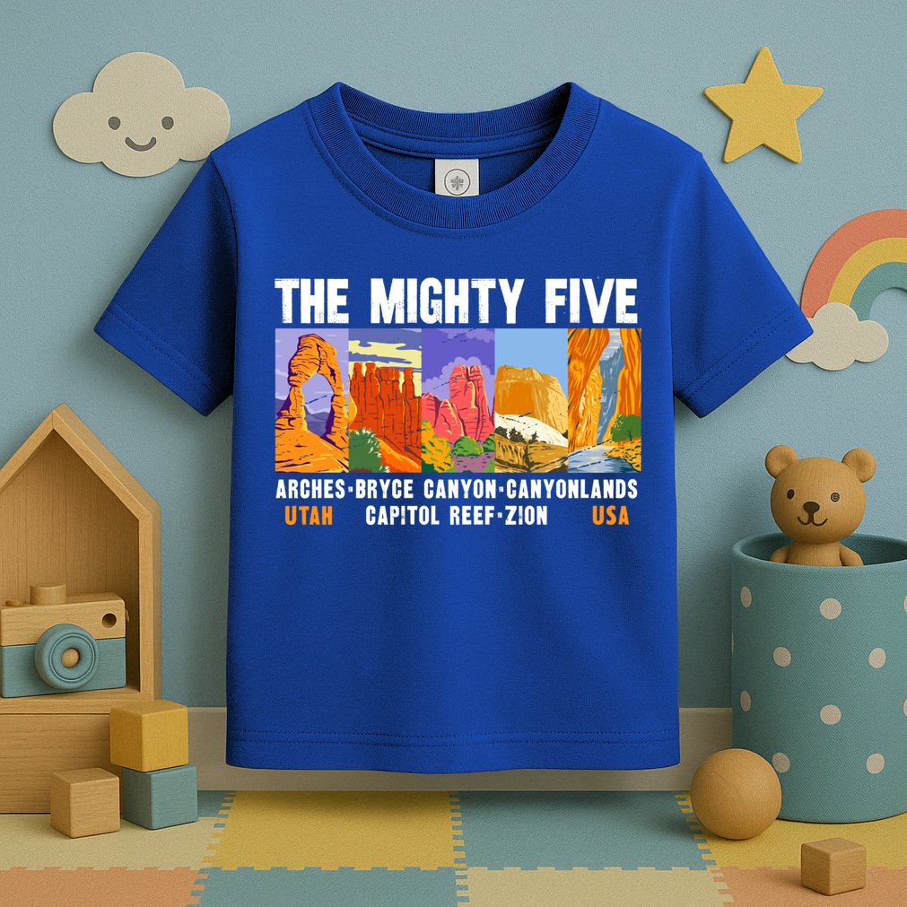 Mighty Five Utah National Parks Distressed Vintage Great Gift Toddler T-Shirt