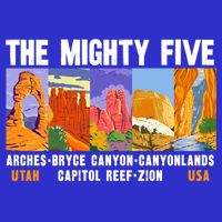 Mighty Five Utah National Parks Distressed Vintage Great Gift Toddler T-Shirt