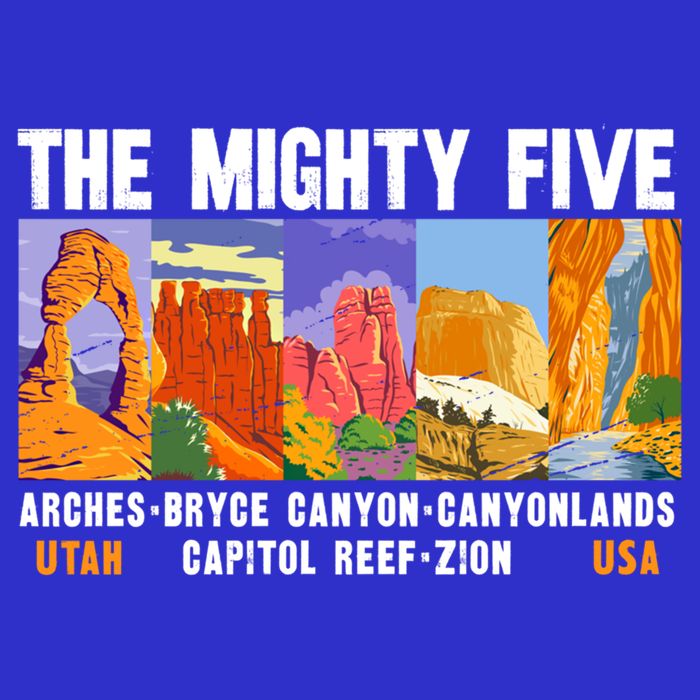 Mighty Five Utah National Parks Distressed Vintage Great Gift Toddler T-Shirt