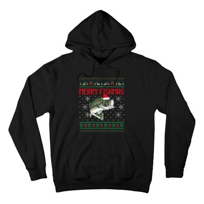 Merry Fishmas Ugly Christmas Sweater Angler Fishing Hoodie