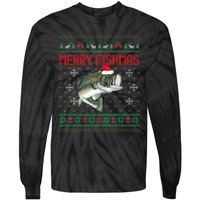 Merry Fishmas Ugly Christmas Sweater Angler Fishing Tie-Dye Long Sleeve Shirt