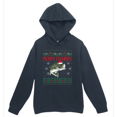 Merry Fishmas Ugly Christmas Sweater Angler Fishing Urban Pullover Hoodie