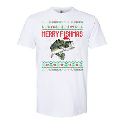 Merry Fishmas Ugly Christmas Sweater Angler Fishing Softstyle CVC T-Shirt