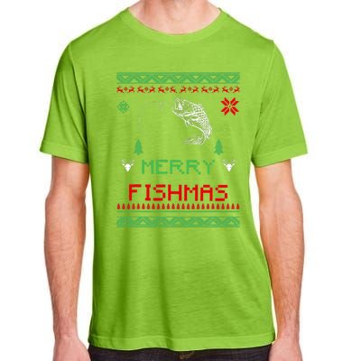 Merry Fishmas Ugly Fishing Christmas Adult ChromaSoft Performance T-Shirt