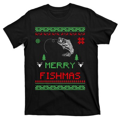 Merry Fishmas Ugly Fishing Christmas T-Shirt