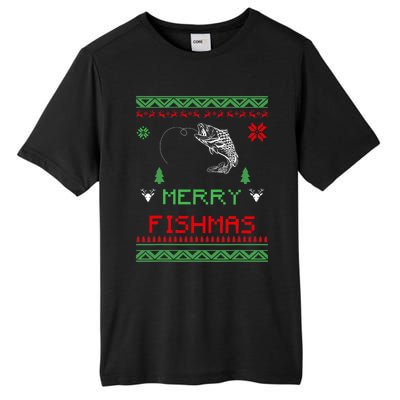 Merry Fishmas Ugly Fishing Christmas Tall Fusion ChromaSoft Performance T-Shirt