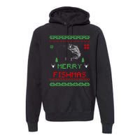 Merry Fishmas Ugly Fishing Christmas Premium Hoodie