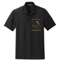 Merry Fishmas Ugly Fishing Christmas Dry Zone Grid Polo