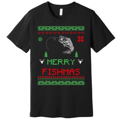 Merry Fishmas Ugly Fishing Christmas Premium T-Shirt