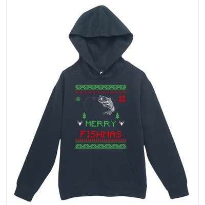 Merry Fishmas Ugly Fishing Christmas Urban Pullover Hoodie