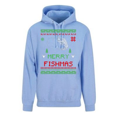 Merry Fishmas Ugly Fishing Christmas Unisex Surf Hoodie