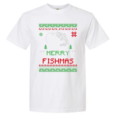 Merry Fishmas Ugly Fishing Christmas Garment-Dyed Heavyweight T-Shirt