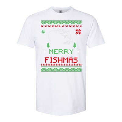 Merry Fishmas Ugly Fishing Christmas Softstyle CVC T-Shirt