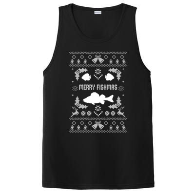 Merry Fishmas Ugly Fishing Christmas Bass Fish Xmas Gift PosiCharge Competitor Tank