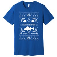 Merry Fishmas Ugly Fishing Christmas Bass Fish Xmas Gift Premium T-Shirt