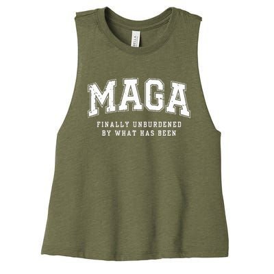 Maga Finally Unburdened By What Has Been Women's Racerback Cropped Tank