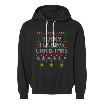 Merry Fucking Ugly Christmas Gift Adult Garment-Dyed Fleece Hoodie