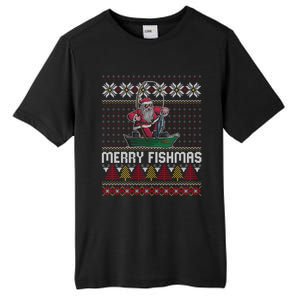 Merry Fishmas Ugly Christmas Design Gift Tall Fusion ChromaSoft Performance T-Shirt