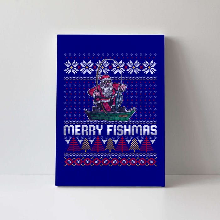 Merry Fishmas Ugly Christmas Design Gift Canvas