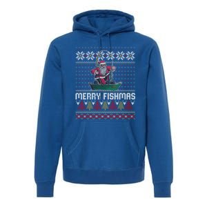 Merry Fishmas Ugly Christmas Design Gift Premium Hoodie