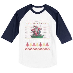 Merry Fishmas Ugly Christmas Design Gift Baseball Sleeve Shirt