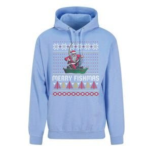 Merry Fishmas Ugly Christmas Design Gift Unisex Surf Hoodie