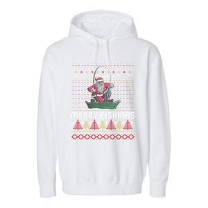 Merry Fishmas Ugly Christmas Design Gift Garment-Dyed Fleece Hoodie