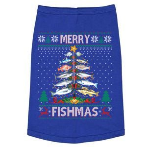 Merry Fishmas Ugly Sweater Fish Fishing Rod Christmas Tree Gift Doggie Tank