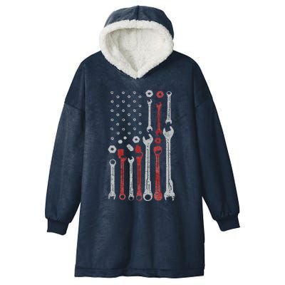 Mechanic Flag Usa American Patriotic Flag Car Hooded Wearable Blanket