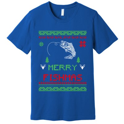 Merry Fishmas Ugly Fishing Christmas Gift Premium T-Shirt
