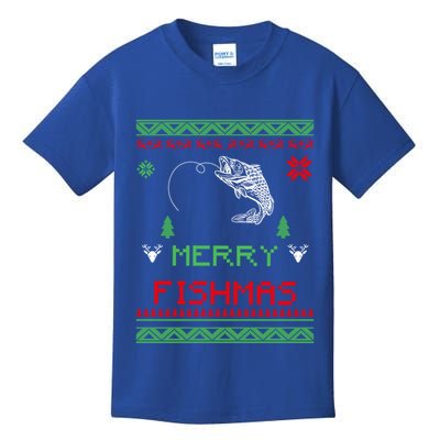 Merry Fishmas Ugly Fishing Christmas Gift Kids T-Shirt