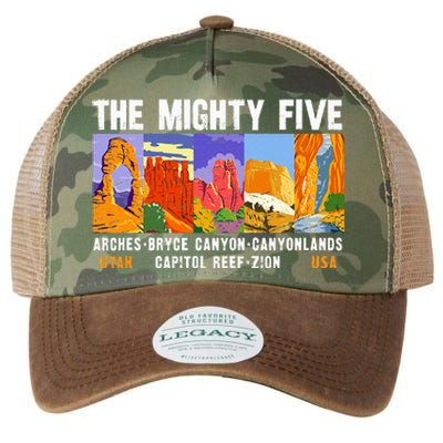 Mighty Five Utah National Parks Distressed Legacy Tie Dye Trucker Hat