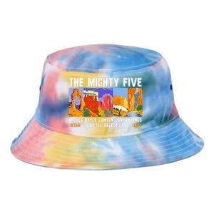 Mighty Five Utah National Parks Distressed Tie Dye Newport Bucket Hat