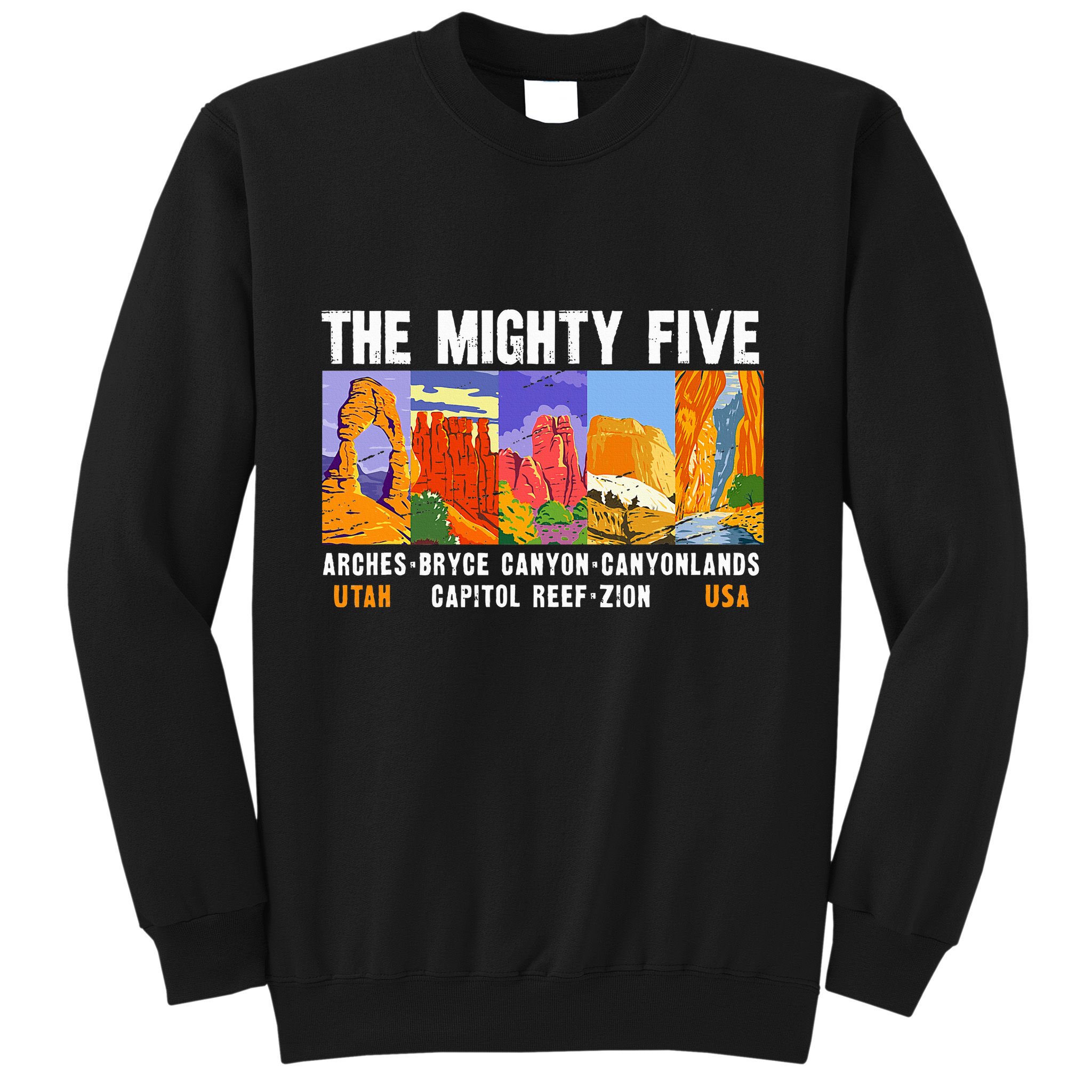 Mighty Five Utah National Parks Distressed Sweatshirt