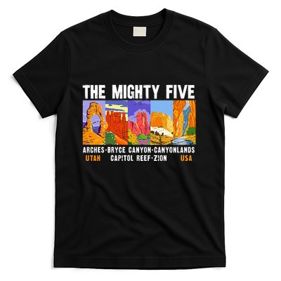 Mighty Five Utah National Parks Distressed T-Shirt