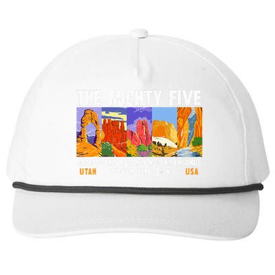 Mighty Five Utah National Parks Distressed Snapback Five-Panel Rope Hat