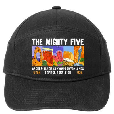 Mighty Five Utah National Parks Distressed 7-Panel Snapback Hat